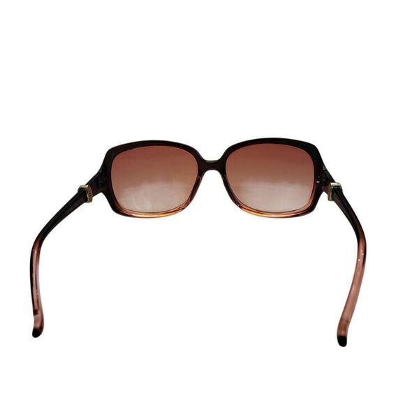 Rosie Brown Square Sunglasses with Silver Metal Accents + NEW Soft Leather Case - Picture 5 of 13